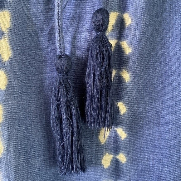 Sundance Joy In Beauty Floral Embroidery Tie Dye Print Tassel Tie Balloon Sleeve - Picture 5 of 16